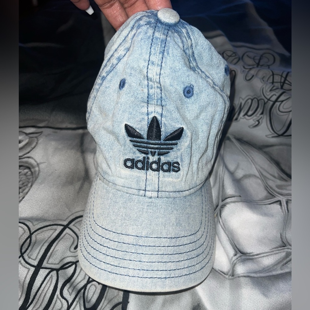 Denim Adidas snapback hat